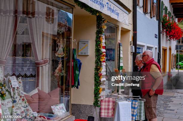 street view in mittenwald, bavaria, germany - mittenwald stock pictures, royalty-free photos & images