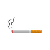 Cigarette flat icon. Isolated flat vector illustration