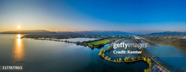 sunrise at lake constance - bodensee stock pictures, royalty-free photos & images