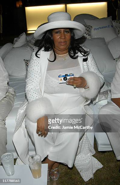 Aretha Franklin at the PS2 Estate during PS2 Estate Day 3 - 6th Annual P. Diddy White Party in Bridgehampton, New York, United States.