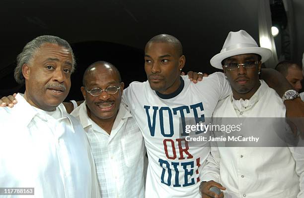 Al Sharpton, Tyson Beckford and Sean "P.Diddy" Combs at the PS2 Estate