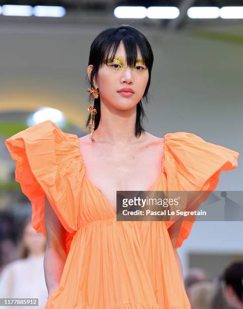 Model walks the runway during the Valentino Womenswear Spring/Summer 2020 show as part of Paris Fashion Week on September 29, 2019 in Paris, France.