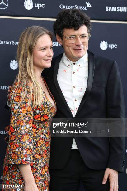 Julia Jentsch and Manuel Rubey attend the "Waren einmal Revoluzzer" photo call during the 15th Zurich Film Festival at Kino Corso on September 29,...