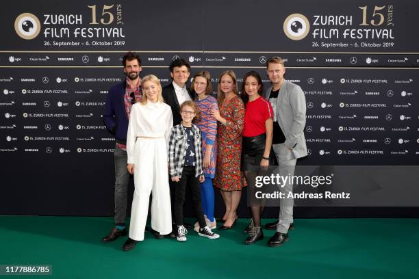 Cast and crew attend the "Waren einmal Revoluzzer" photo call during the 15th Zurich Film Festival at Kino Corso on September 29, 2019 in Zurich,...