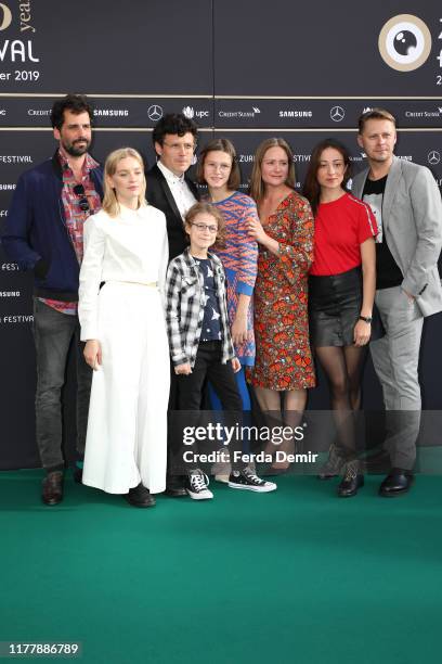 Cast and crew attend the "Waren einmal Revoluzzer" photo call during the 15th Zurich Film Festival at Kino Corso on September 29, 2019 in Zurich,...