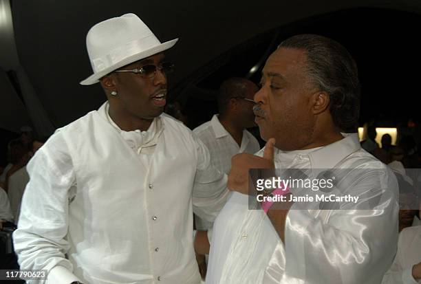 Sean "P.Diddy" Combs and Al Sharpton at the PS2 Estate