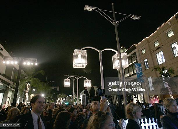 Atmosphere during Baccarat Presents the Lighting of the UNICEF Crystal Snowflake and Chandelier Display on Rodeo Drive - Lighting Ceremony at Rodeo...