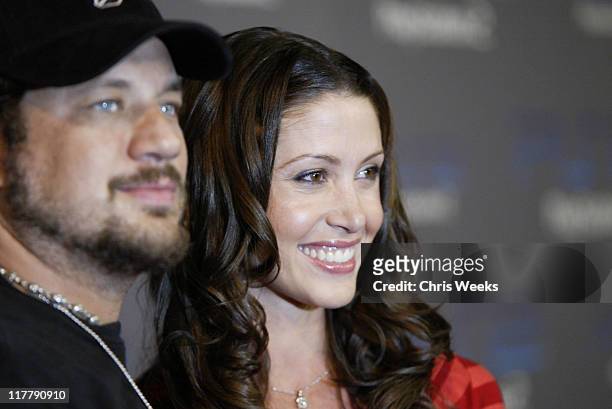 Joe Reitman and Shannon Elizabeth during Playstation 2 Offers A Passage Into "The Underworld" - Red Carpet at Blecsco Theater in Los Angeles,...