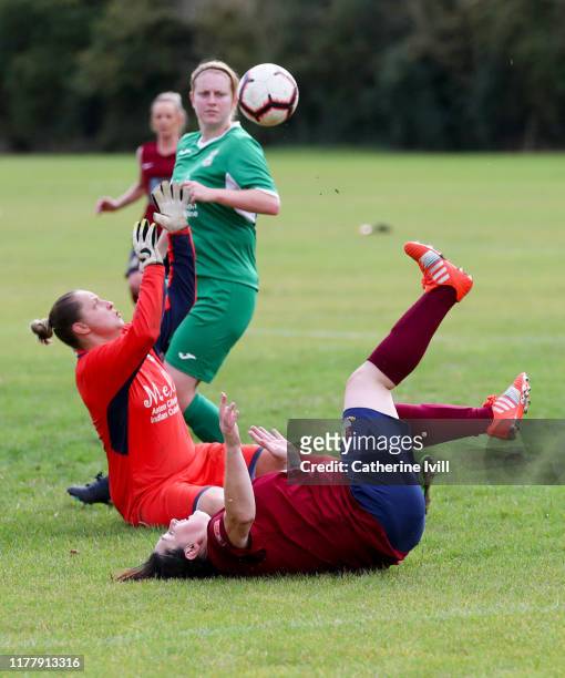 General view of the action during the Aylesbury United Ladies v Holyport FC Ladies TVCWF League Cup match on September 29, 2019 in Aylesbury, England.