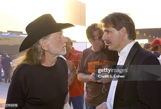 Willie Nelson and Jeff Foxworthy during 39th Annual Academy of Country Music Awards - Backstage and Audience at Mandalay Bay Resort and Casino in Las...