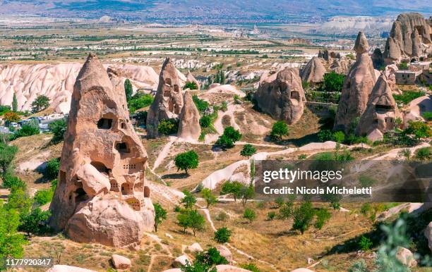 old houses in cappadocia - cappadocia stock pictures, royalty-free photos & images