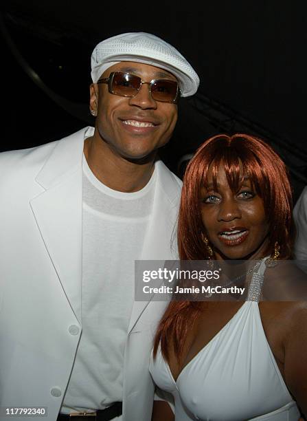 Cool J and Janice Combs at the PS2 Estate during PS2 Estate Day 3 - 6th Annual P. Diddy White Party in Bridgehampton, New York, United States.