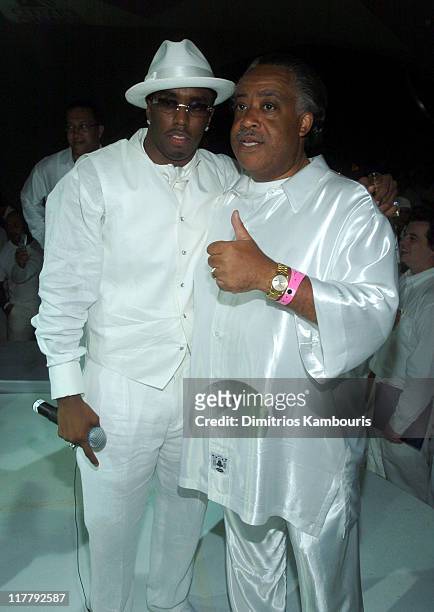 Sean "P. Diddy" Combs and Rev Al Sharpton at the PS2 Estate