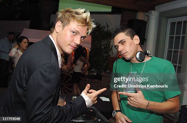 Nick Carter and DJ AM at the PS2 Estate during PS2 Estate Day 1 - The Launch Party of Paris Hilton's New Record Label Heiress Records in...