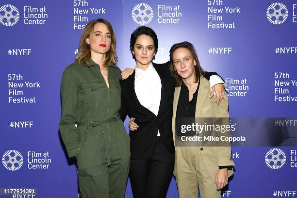 Actors Adèle Haenel, Noémie Merlant, and Director Céline Sciamma attend the 57th New York Film Festival - "Portrait Of A Lady On Fire" screening at...