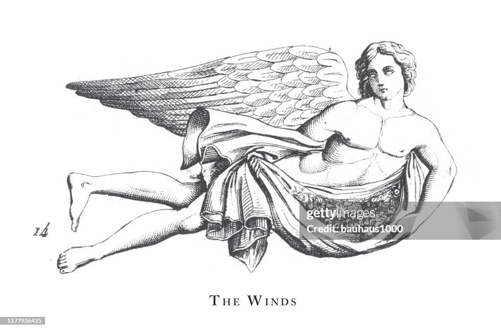 Spring Gods Handiwork Spring Winds Spring Gods And Mythological Creatures Engraving Antique ...