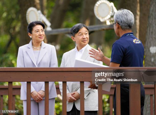 Emperor Naruhito and Empress Masako visit Unomisaki on September 29, 2019 in Hitachi, Ibaraki, Japan.