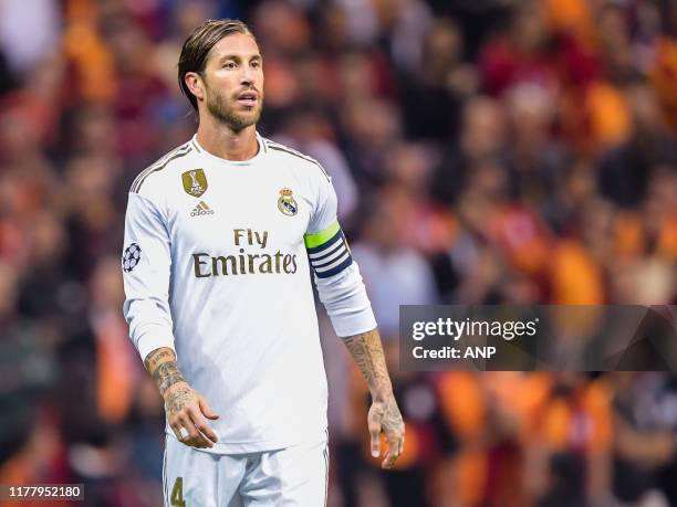 Sergio Ramos Garcia of Real Madrid CF during the UEFA Champions League group A match between Galatasaray AS and Real Madrid at Turk Telekom Stadyumu...