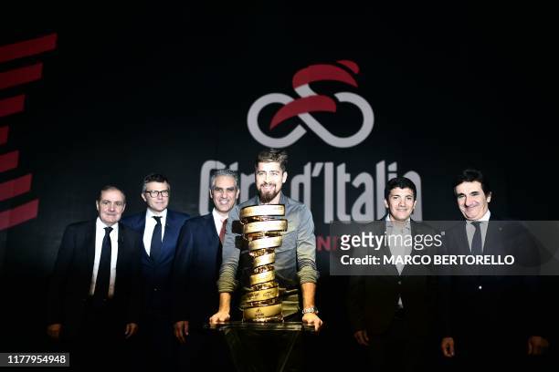 Sport director of Cycling and Giro d'Italia race director Mauro Vegni, RCS Sport general director Paolo Bellino, President of Italian television...