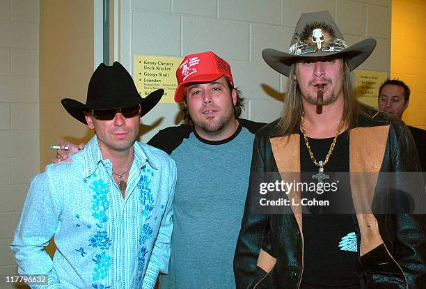 Kenny Chesney, Uncle Kracker and Kid Rock during 39th Annual Academy of Country Music Awards - Backstage and Audience at Mandalay Bay Resort and...