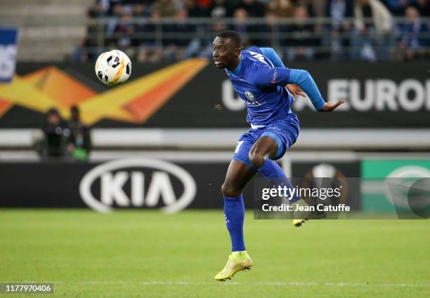 Nana Asare of Gent during the UEFA Europa League group I match between KAA Gent and VfL Wolfsburg at Ghelamco Arena on October 24, 2019 in Gent,...