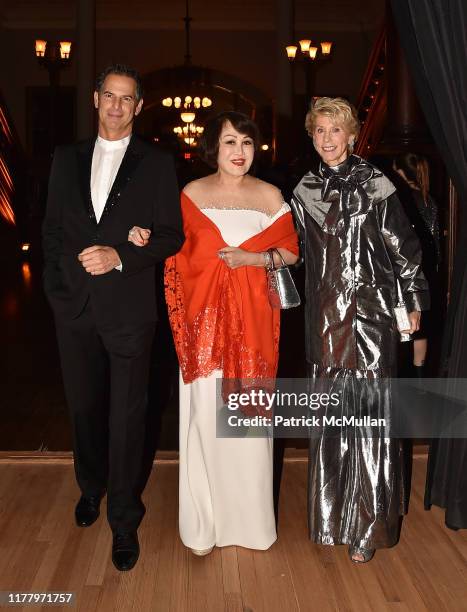 Allan Pollack, Yue-Sai Kan and Joan Steinberg attend Park Avenue Armory 2019 Gala at Park Avenue Armory on October 22, 2019 in New York City.