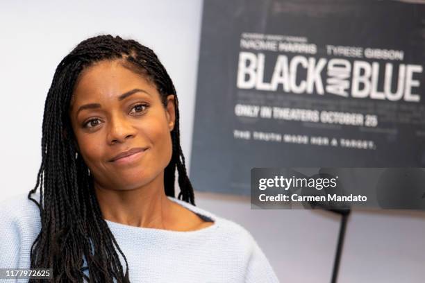 Naomie Harris is seen during the "Black & Blue" cast members' visit to Morehouse College on October 24, 2019 in Atlanta, Georgia.