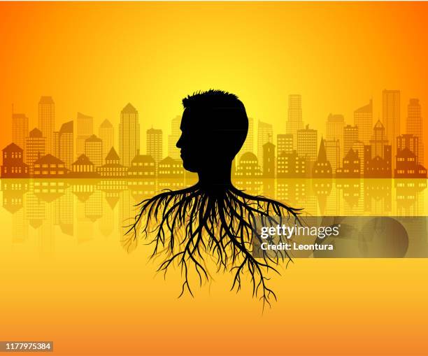 head with roots - bone marrow transplant stock illustrations