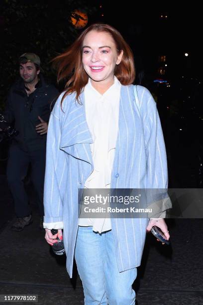 Lindsay Lohan seen out and about in Manhattan on October 24, 2019 in New York City.