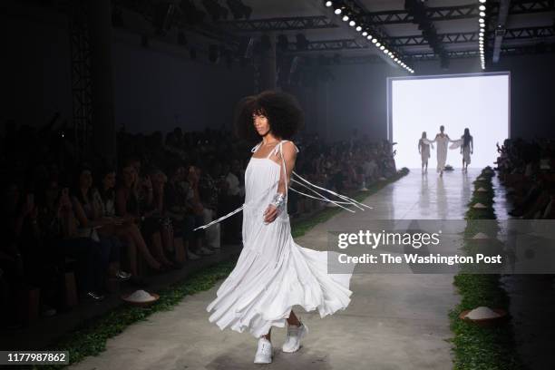 October 18: Transgender model Lua Costa parading for the Isaac Silva brand at Sao Paulo Fashion Week, on October 18, 2019.