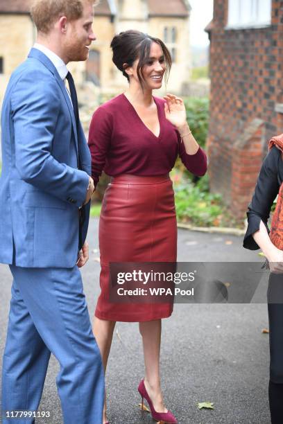 Meghan, Duchess of Sussex and Prince Harry, Duke of Sussex attend a roundtable discussion on gender equality with The Queens Commonwealth Trust and...