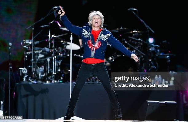 Jon Bon Jovi of the band Bon Jovi performs on stage during Rock In Rio day 3 at Cidade do Rock on September 29, 2019 in Rio de Janeiro, Brazil.