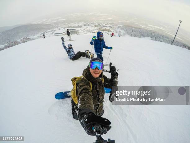 winter in niseko, japan. - japan skiing stock pictures, royalty-free photos & images
