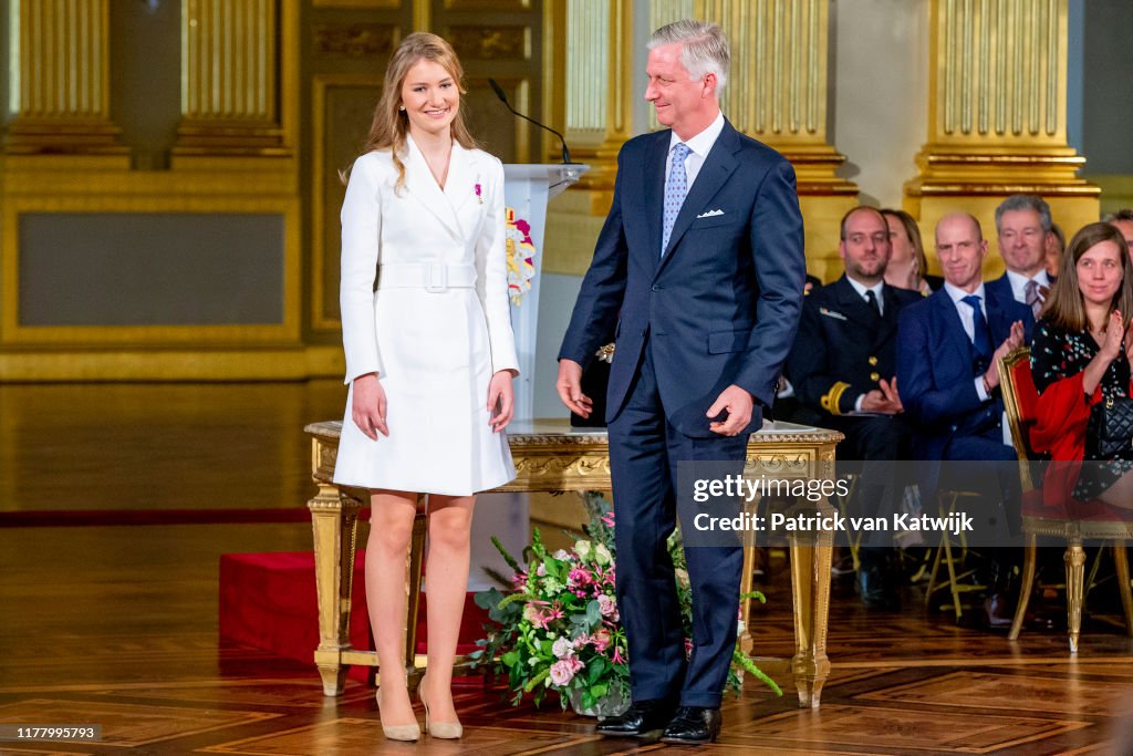 Princess Elisabeth Of Belgium Celebrates Her 18th Anniversary At The Royal Palace In Brussels