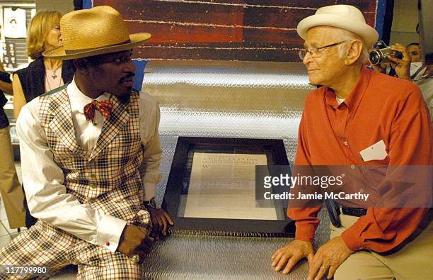 Andre 3000 and Norman Lear with The Declaration Of Independence