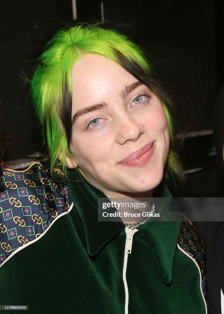 Billie Eilish poses backstage at Billie Eilish poses backstage at
