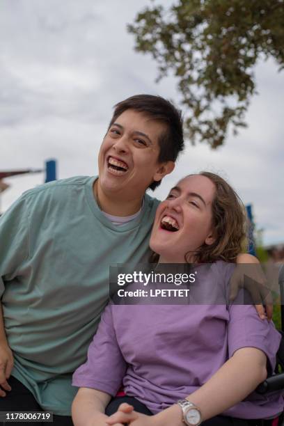 a group of disabled people - developmental disability stock pictures, royalty-free photos & images