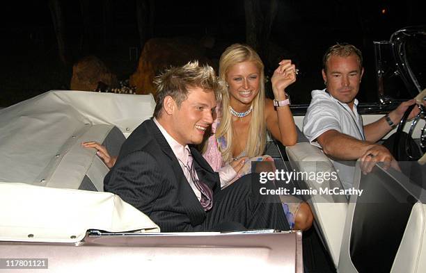 Nick Carter and Paris Hilton at the PS2 Estate during PS2 Estate Day 1 - The Launch Party of Paris Hilton's New Record Label Heiress Records in...