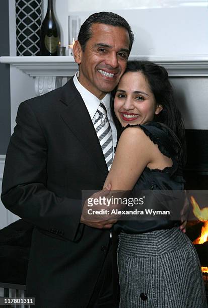 Mayor Antonio Villaraigosa and guest during Dom Perignon Celebration for Forest Whitaker - February 27, 2007 at Boulevard3 in Hollywood, California,...