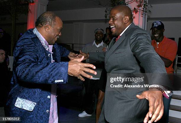 Quincy Jones and Forest Whitaker during Dom Perignon Celebration for Forest Whitaker - February 27, 2007 at Boulevard3 in Hollywood, California,...