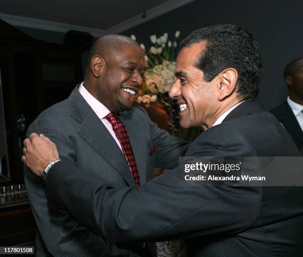 Forest Whitaker and Mayor Antonio Villaraigosa during Dom Perignon Celebration for Forest Whitaker - February 27, 2007 at Boulevard3 in Hollywood,...