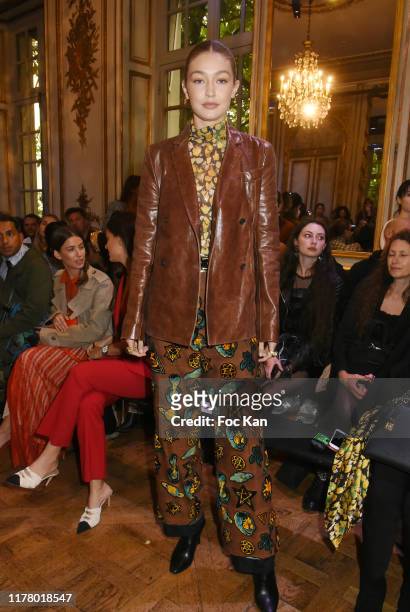 Gigi Hadid and guests attends the Each x Other Womenswear Spring/Summer 2020 show as part of Paris Fashion Week on September 29, 2019 in Paris,...