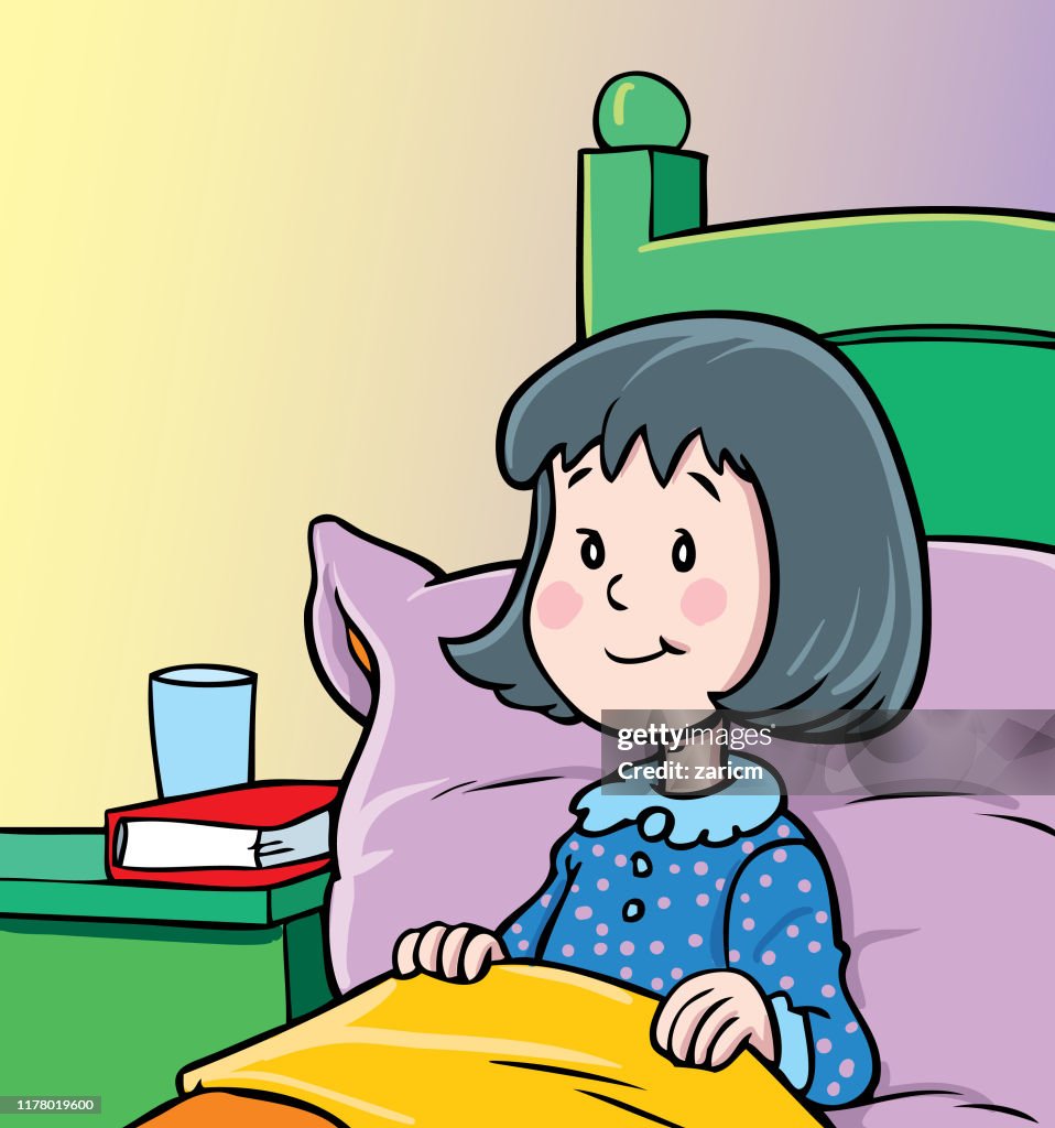 Ilustración De Una Niña Acostada En Su Cama Ilustración de stock - Getty Images Ilustración De Una Niña Acostada En Su Cama Ilustración de stock - Getty Images