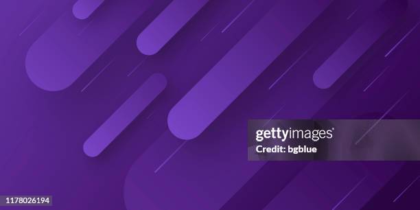 abstraktes design mit geometrischen formen - trendy purple gradient - lila hintergrund stock-grafiken, -clipart, -cartoons und -symbole