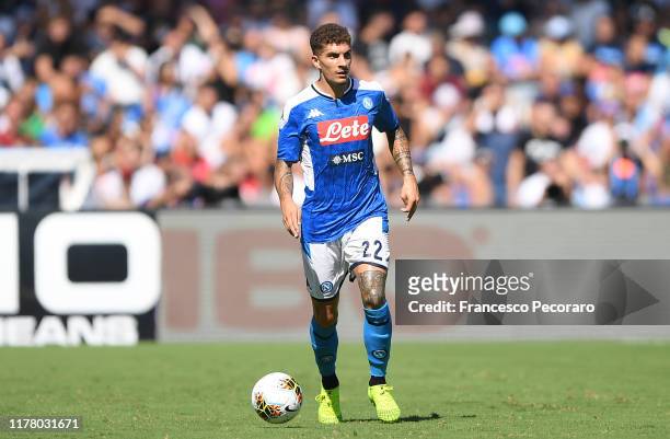 Giovanni Di Lorenzo of SSC NAPOLI during the Serie A match between SSC Napoli and Brescia Calcio at Stadio San Paolo on September 29, 2019 in Naples,...