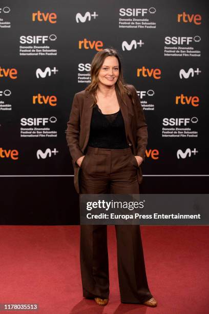 Catherine McCormack attends the red carpet on the closure day of 67th San Sebastian International Film Festival on September 28, 2019 in San...