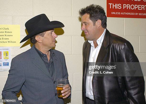 George Strait and Vince Gill during 39th Annual Academy of Country Music Awards - Backstage and Audience at Mandalay Bay Resort and Casino in Las...