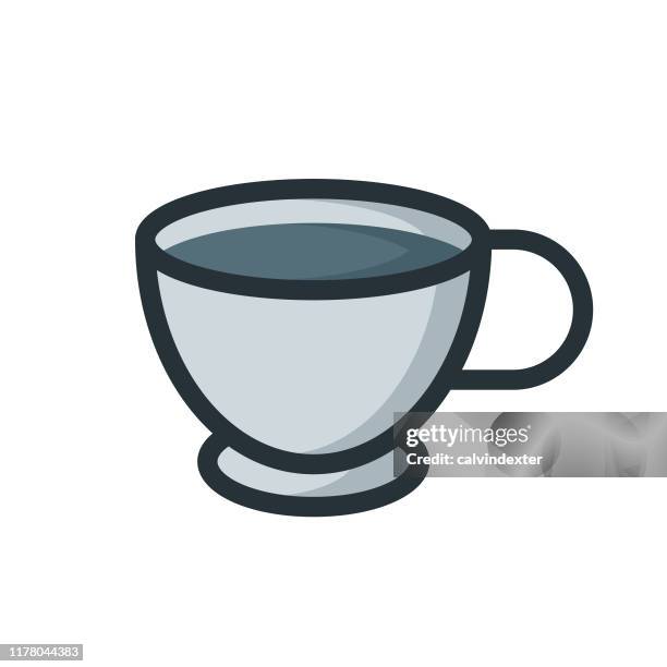 coffee mug icon design - green tea white background stock illustrations