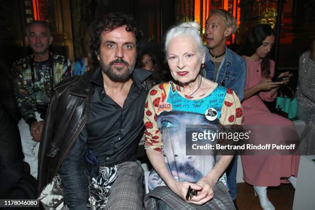 Designer Vivienne Westwood and his husband Andreas Kronthaler attend the Stella McCartney Womenswear Spring/Summer 2020 show as part of Paris Fashion...