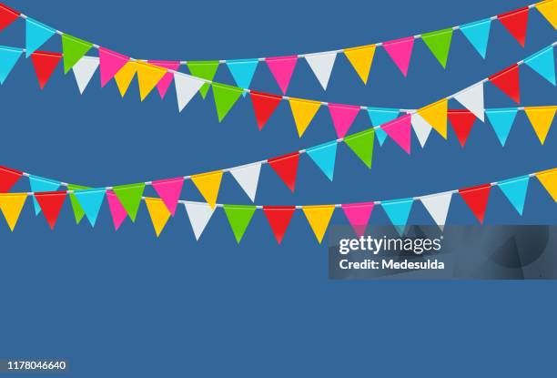 stockillustraties, clipart, cartoons en iconen met partij vlaggen vector - pennant